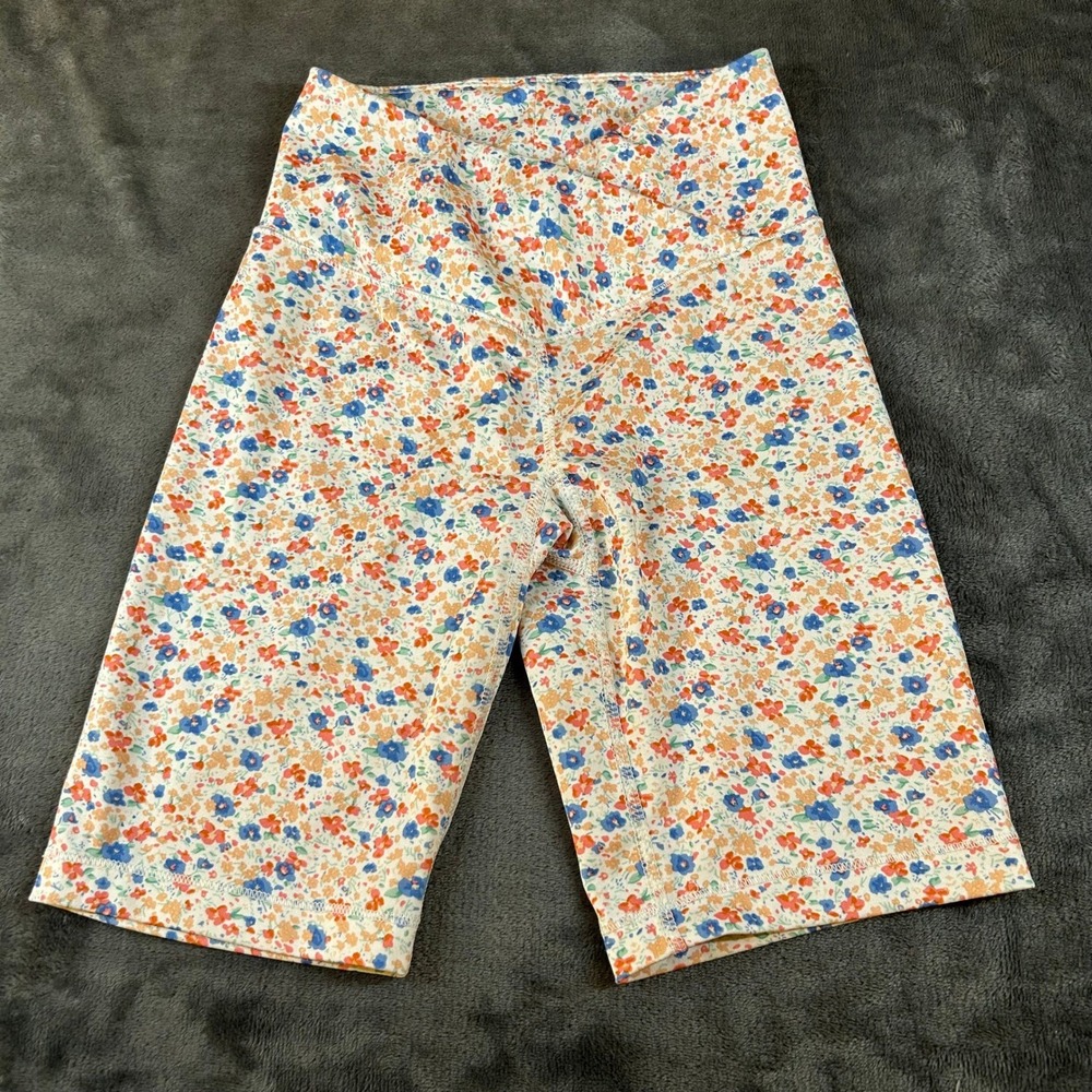 More Than Magic Crossover Biker Shorts Girls Large Multicolor Floral Stretch